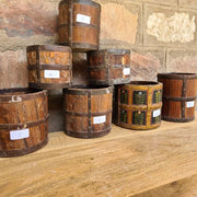 Set of 4 Small Round Brown Pots - Home Of Vintage